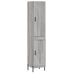 vidaXL Buffet haut Sonoma gris 34,5x34x180 cm Bois d'ingénierie