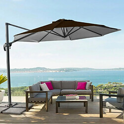 Elios Parasols Parasol de jardin en aluminium à mât déporté pour la maison et le local 3x3m Paradise Brown