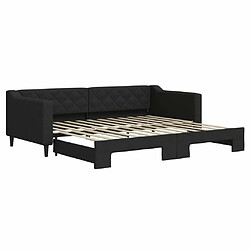 Maison Chic Lit d'appoint | Lit de jour avec lit gigogne | Lit de repos noir 90x200 cm tissu -GKD74348