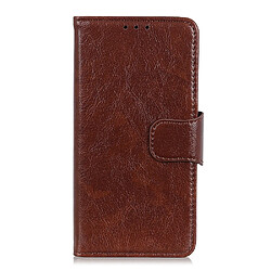 Etui en PU texture nappa, fermeture magnétique marron pour votre Samsung Galaxy S22