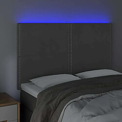 Avis Maison Chic Tête de lit moderne à LED lumineuse pour chambre - Décoration de lit Gris foncé 144x5x118/128 cm Velours -MN15485