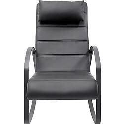 Fauteuil relax / fauteuil inclinable en métal et similicuir coloris noir - L.67 x H.90 x P.115 cm -PEGANE-