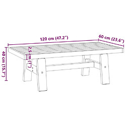 vidaXL Table basse NOAIN pieds en forme de A 120x60x40 cm massif pin pas cher