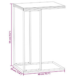 vidaXL Table d'appoint Noir 40x30x59 cm Bois d'ingénierie pas cher