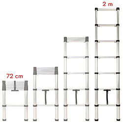 Acheter Toilinux Echelle télescopique portative de 72 cm à 2 mètres en aluminium - Gris et noir