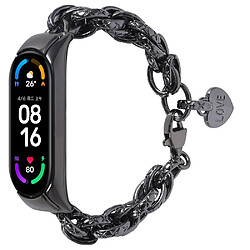 Bracelet en métal pendentif en forme de coeur, noir pour votre Xiaomi Mi Band 5/Mi Band 6