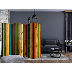 Artgeist Paravent - Wooden rainbow II [Room Dividers] [225x172]