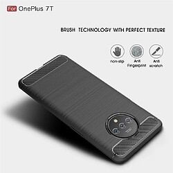 Wewoo Coque Souple Pour Oneplus 7T en TPU fibre de carbone brossée noir