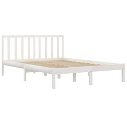 Avis vidaXL Cadre de lit sans matelas blanc bois massif de pin 200x200 cm