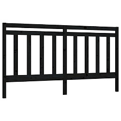 Maison Chic Tête de lit scandinave pour lit adulte,Meuble de chambre Noir 206x4x100 cm Bois massif de pin -MN10798