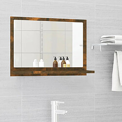 vidaXL Miroir de bain Chêne fumé 60x10,5x37 cm Bois d'ingénierie