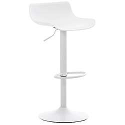 Decoshop26 Tabourets de bar x4 avec repose-pieds hauteur réglable desing moderne en plastique blanc et métal blanc 10_0004497