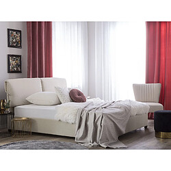 Beliani Lit double en tissu beige 140 x 200 cm BELFORT