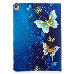 Avis Etui en PU impression de motifs avec support papillon bleu et or pour votre Apple iPad 10.2 (2019)