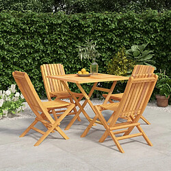 Salle à dîner de jardin 5 pcs,Table et chaise à manger Bois de teck massif -MN43272