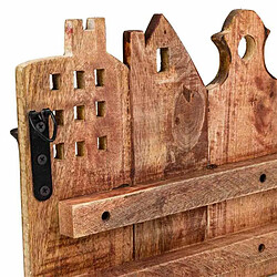 Portemanteau Alexandra House Living Fer Bois de manguier Maisons 10 x 25 x 81 cm pas cher