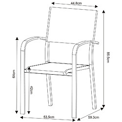 Acheter Avril Paris Table de jardin extensible en aluminium 270cm + 8 fauteuils empilables textilène anthracite - MILO 8