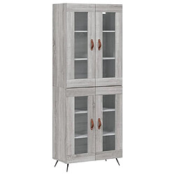 vidaXL Buffet haut Sonoma gris 69,5x34x180 cm Bois d'ingénierie