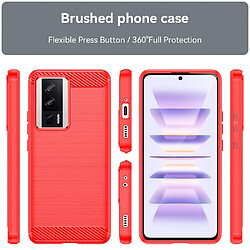 Htdmobiles Coque pour Xiaomi Poco F5 Pro 5G / Redmi K60 / K60 Pro - housse etui silicone gel carbone + film ecran - ROUGE