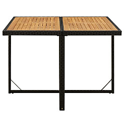 Maison Chic Table de jardin | Table d'extérieur Noir 109x107x74 cm Résine tressée bois massif -GKD32672