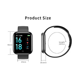 Universal Montre intelligente femme noire imperméable IP67 traceur de fitness surveillance du rythme cardiaque tension artérielle montre intelligente PK P68 P70 bracelet pas cher