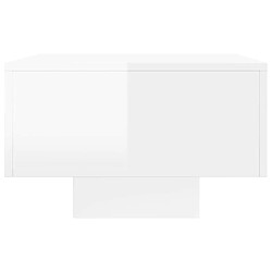 Maison Chic Tabls basse,Table Console pour salon blanc brillant 100x49,5x31 cm bois d'ingénierie -MN74695 pas cher