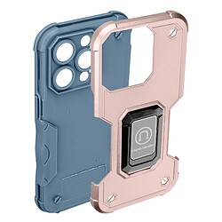 Avizar Coque iPhone 14 Pro Antichoc Hybride avec Anneau Support Magnétique Rose Gold