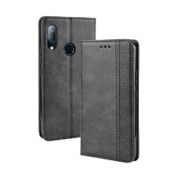 Wewoo Housse Coque Étui en cuir à boucle magnétique avec rétro pour Crazy Horse Texture horizontale HTC U19Eavec support & fentes cartes et cadre photo Noir