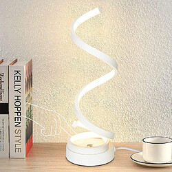 NETTLIFE Lampe de table Touch Dimmable de chevet - Led 12W Moderne blanc Métal Veilleuse 3000K-6000K Continu avec câble Bureau