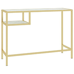 Acheter vidaXL Bureau d'ordinateur Blanc et doré 100x36x74 cm Verre