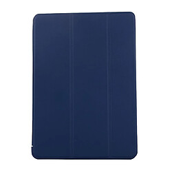 Coque en silicone + PU triple pli avec support bleu foncé pour votre Apple iPad Mini (2019) 7.9 pouces