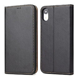 Wewoo Housse Coque Etui en cuir avec rabat horizontal pour iPhone XRavec porte-cartes et noir