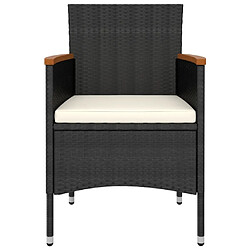 Acheter Maison Chic Salon de jardin 5 pcs | Ensemble de Table et chaises | Mobilier d'Extérieur Résine tressée Noir -GKD33240