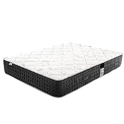 LUXURY LITERIE Matelas Serenite, Ressorts Ensachés, Mousse Haute Densité, ergonomique, Soutien très ferme + Oreiller + Couette, 140x190cm