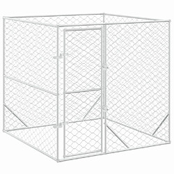 vidaXL Chenil d'extérieur pour chiens argenté 2x2x2 m acier galvanisé