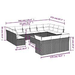 Avis Maison Chic Salon de jardin avec coussins 14 pcs | Ensemble de Table et chaises | Mobilier d'Extérieur beige résine tressée -GKD74218