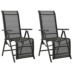 vidaXL Chaises inclinables de jardin lot de 2 Textilène et aluminium 