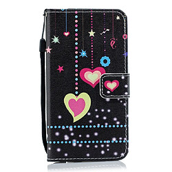 Wewoo Housse Coque Étui en cuir à rabat horizontal forme de coeur coloré pour Huawei Enjoy 9avec support et fentes cartes et portefeuille