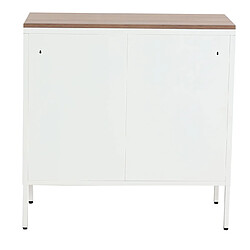 Mendler Commode HWC-L84, Armoire Buffet, 2 portes métal 90x90x40cm, mélaminé ~ blanc pas cher