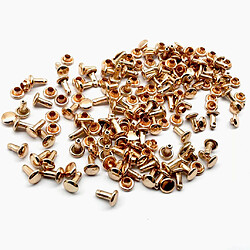 Avis 100 Sets Double Caps Studs Rivets pour Sacs Chaussures Cuir 6x8mm Or Clair