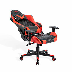 FOXSPORT Fauteuil gamer,chaise gaming ergonomique à dossier haut, accoudoirs 2D,dossier inclinable à 180°(rouge)