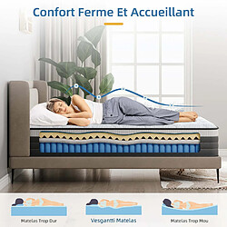 Acheter Vesgantti Hybrid Matelas 90x190cm, Épaisseur 26cm, Confort 7 Zones