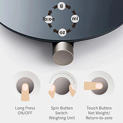 Universal Tableau de cuisine intelligent, échelle électronique de l'application MI, mini-balance de cuisine, outil de mesure de la pesée des aliments, affichage numérique LED | balance de cuisine(Le noir) pas cher