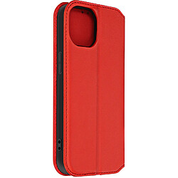 Avizar Étui pour iPhone 15 Pro Max Porte-carte Support Vidéo Clapet Magnétique Rouge