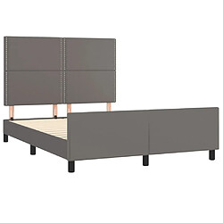 Acheter Maison Chic Cadre/structure de lit avec tête de lit pour adulte - Lit Moderne Chambre Gris 140x190 cm Similicuir -MN86621