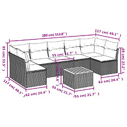 Avis Maison Chic Salon de jardin 8 pcs avec coussins | Ensemble de Table et chaises | Mobilier d'Extérieur gris résine tressée -GKD32351