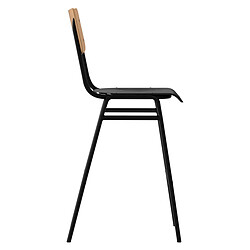 Acheter Rendez Vous Deco Chaise de bar mi-hauteur Clem en bois clair et noir 66 cm (lot de 2)