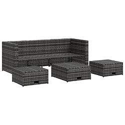 Acheter Maison Chic Salon de jardin 4 pcs + coussins - Mobilier/Meubles de jardin - Table et chaises d'extérieur Résine tressée Gris -MN28836