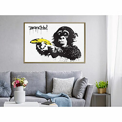 Paris Prix Affiche Murale Encadrée Banksy Banana Gun I 90 x 60 cm Or