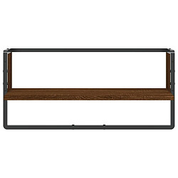 Avis vidaXL Étagère murale avec barre chêne marron 65x25x30 cm